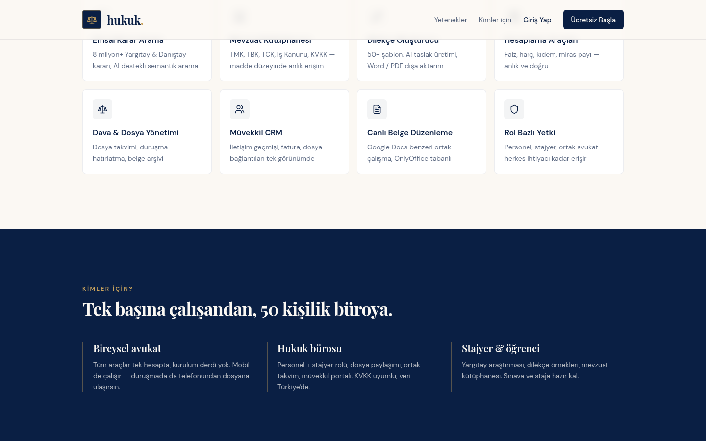 Legal Platform — who it is for
